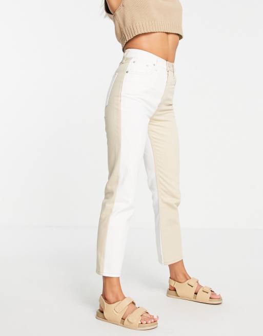 Topshop – Editor – Sandfärgade, raka jeans med hög midja, 4 av 4
