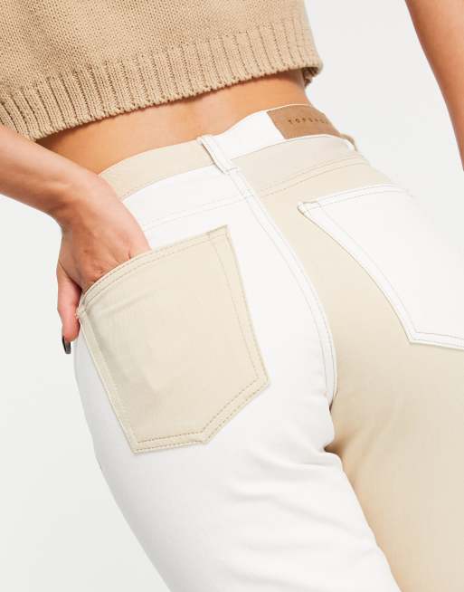 Topshop - Editor - Sandfarvede højtaljede jeans med lige ben, 3 af 4