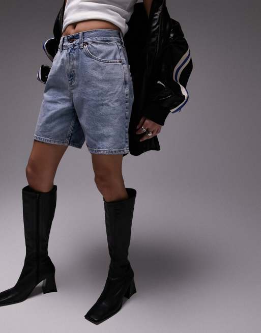 Topshop - Editor - Short in middenblauw