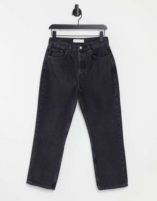 Topshop - Editor - sorte jeans med lige ben