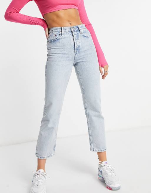 topshop white editor jeans