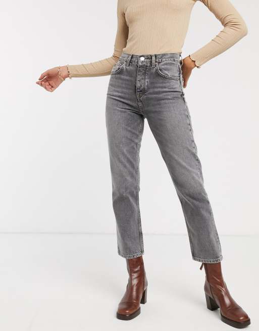 Grey straight outlet leg jeans