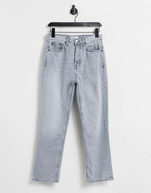 Topshop Editor straight leg jeans in grey | ASOS