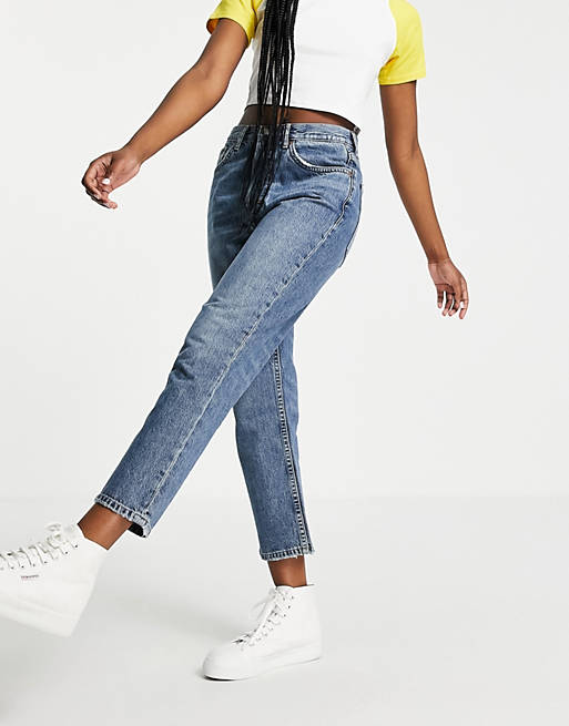 Jeans Topshop Editor straight leg jeans in mid wash blue 