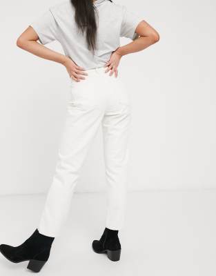 topshop white straight leg jeans