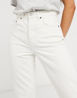 off white straight leg jeans
