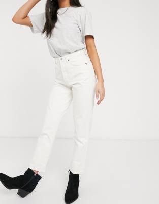 topshop white straight leg jeans