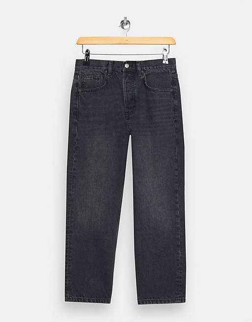 Topshop Editor straight leg jeans in washed black