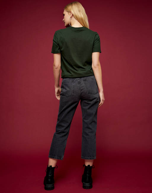 Topshop Editor straight leg jeans in washed black , 3 of 4