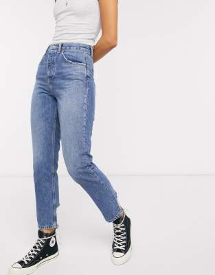 topshop straight raw hem jeans