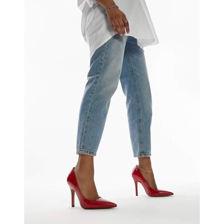 Asos red cheap court shoes