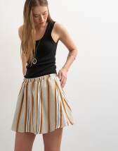 Topshop elasticated mini skirt in sporty rust stripe