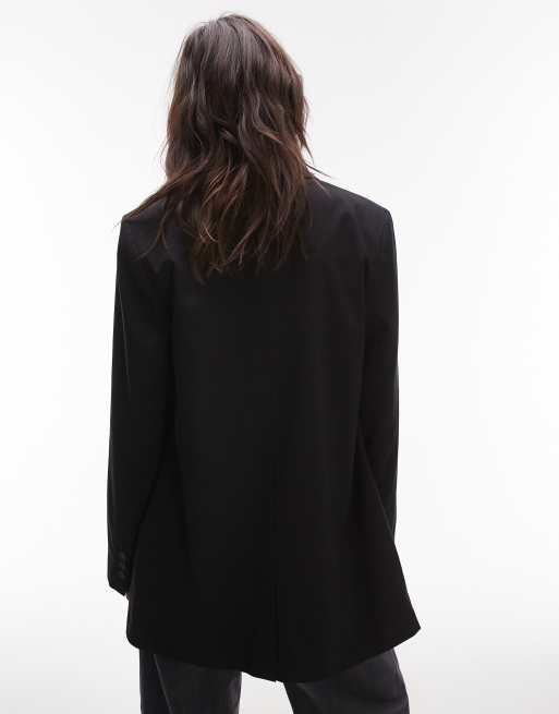 Topshop - Elegante blazer met enkele knoop in zwart, 3 van 4