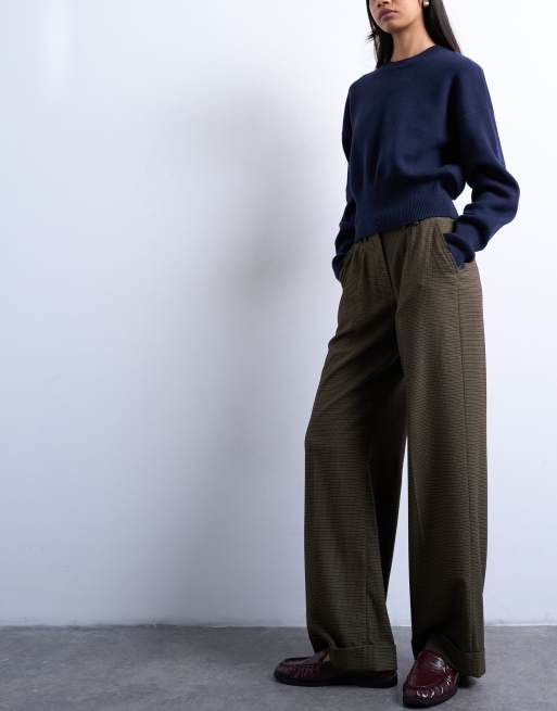 Topshop - Elegante broek met lage taille in klassiek groene ruit, 2 van 5