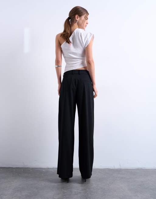 Topshop - Elegante geplooide broek met hoge taille in zwart, 5 van 5