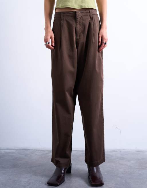 Topshop – Elegante, legere Hybrid-Hose in Schokobraun, 5 von 5
