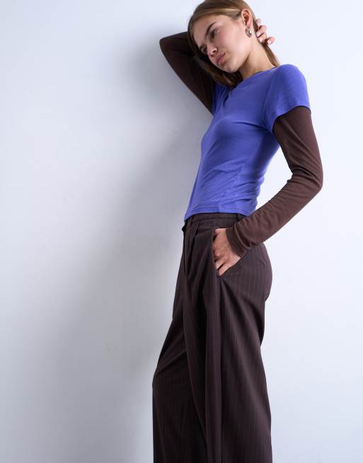 Topshop – Elegante, plissierte Hose mit Nadelstreifen und rundem Schnitt, 3 von 5