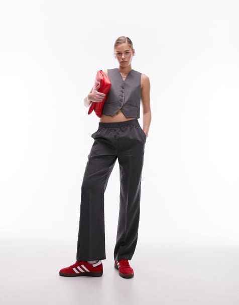 Topshop – Elegante, schmal geschnittene Weste in Grau - view 1