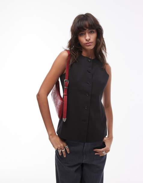 Topshop – Elegante Weste in Schwarz - view 1