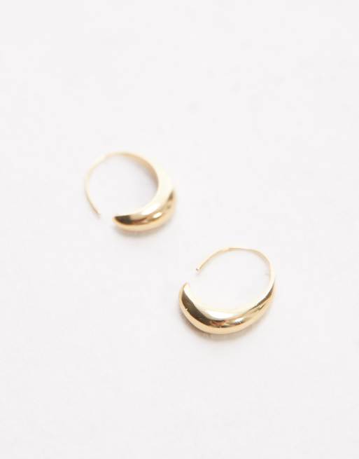 Topshop Elise pull through earrings in 14k gold plated ASOS