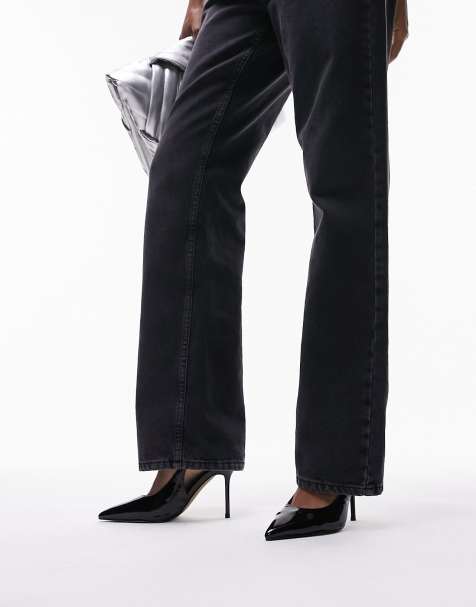 Topshop - Eliza - Scarpe décolleté con tacco e cinturino posteriore nere - view 1