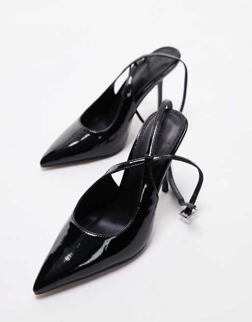 Topshop - Eliza - Slingback pumps met hak in zwart , 2 van 4