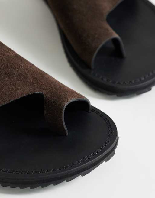 Topshop - Ella - Chokoladebrune sandaler med tårem i læder , 3 af 4