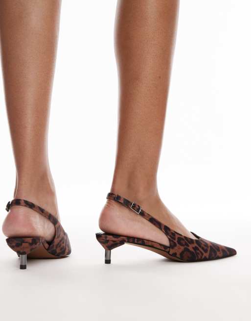 Topshop - Ellie - Escarpins à imprimé léopard avec talon mi-haut et bride arrière, 3 de 4
