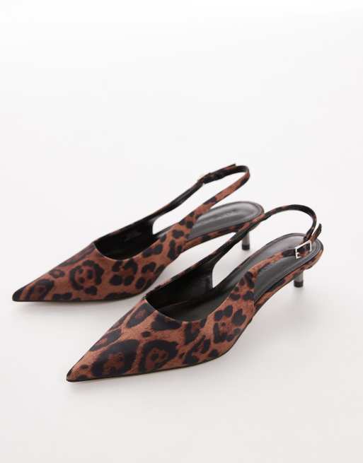 Topshop - Ellie - Escarpins à imprimé léopard avec talon mi-haut et bride arrière, 4 de 4
