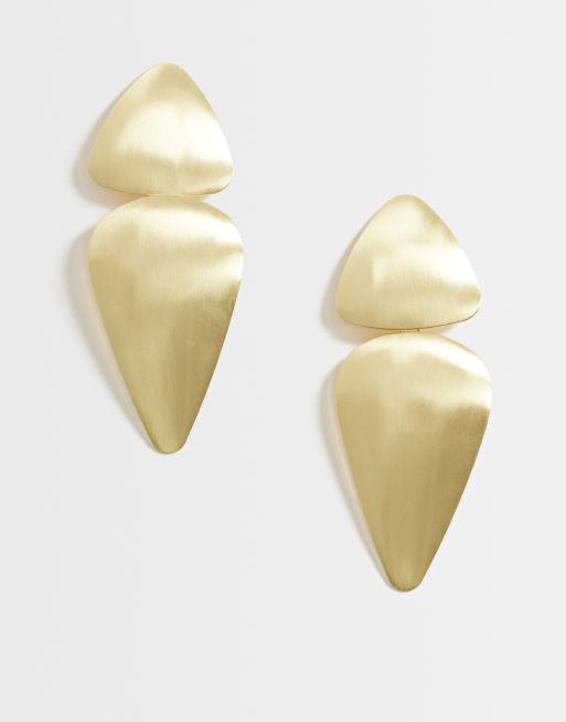 Topshop - Elliot - Boucles d'oreilles clous oversize - Doré brossé