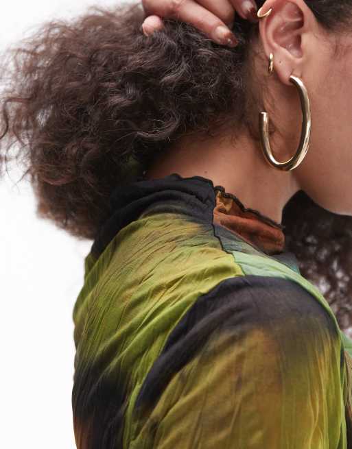 Topshop - Ellis - Oversized oorringen in goudkleur