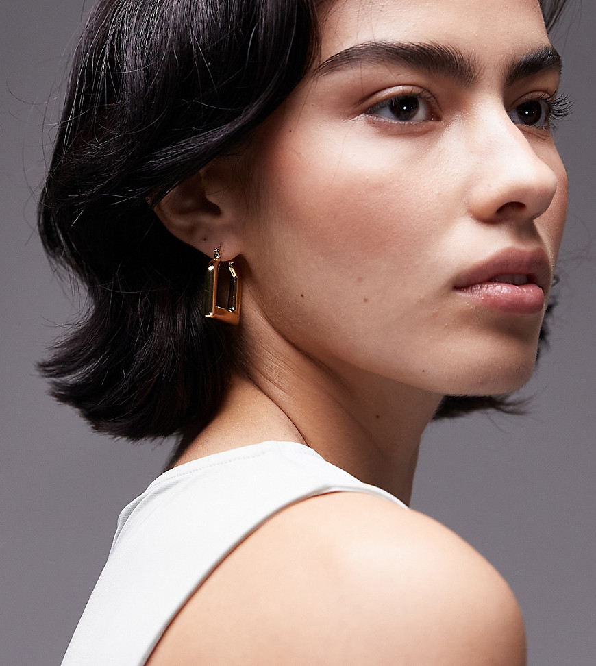 Elodie square hoop earrings in 14k gold plated