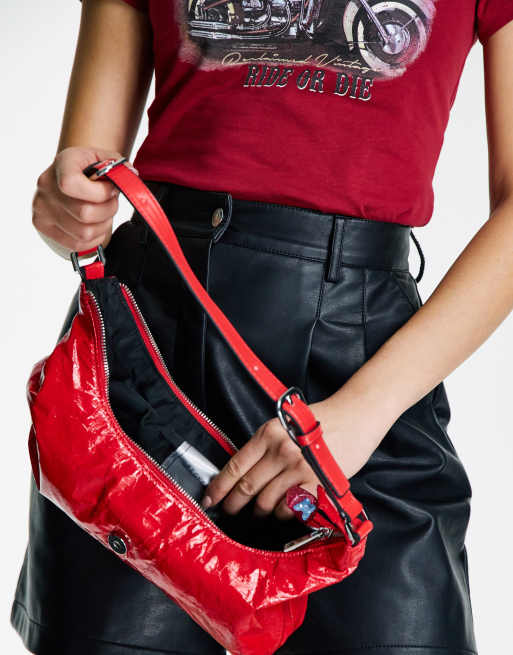 Topshop red crossbody online bag