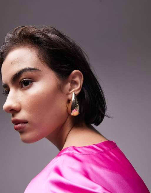 Topshop - Elsa - Boucles d'oreilles oversize façon goutte d'eau - Doré