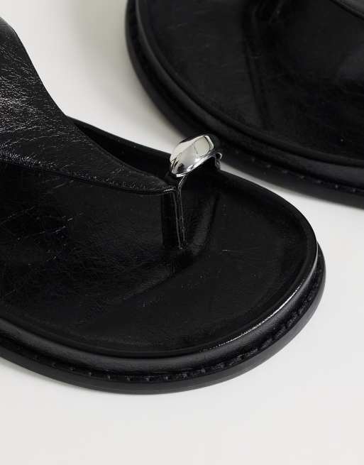 Topshop - Elsie - Sandales avec semelle intérieure en métal - Noir, 3 de 4