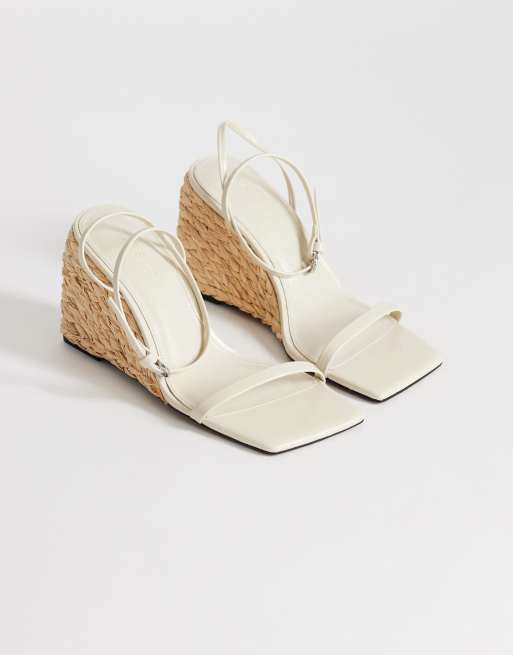 Topshop - Elysia - Sandali bianco sporco in rafia, 2 di 4