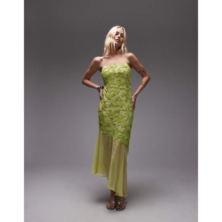 ★GLOWNY★ MELLOW CAMI DRESS (LIME BOUQUET) GLOWNY] MELLOW CAMI DRESS (LIME BOUQUET) – SellerWork