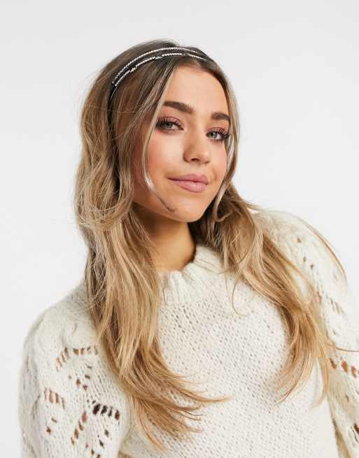 Topshop embellished multi row headband with diamante and star detail, 4 of 4