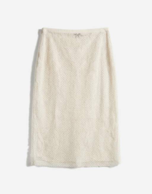 Topshop embellished sequin midi skirt in ivory, 7 of 12