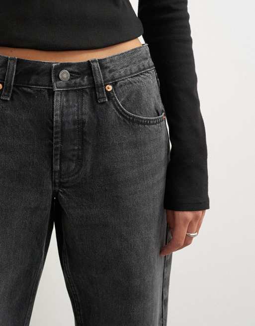 Topshop – Ember – Bleksvarta, avslappnade jeans med raka ben och låg midja, 3 av 5