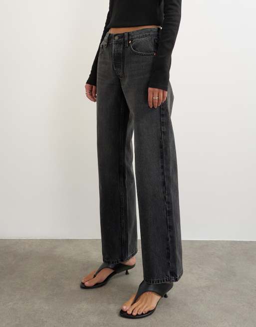 Topshop – Ember – Bleksvarta, avslappnade jeans med raka ben och låg midja, 4 av 5
