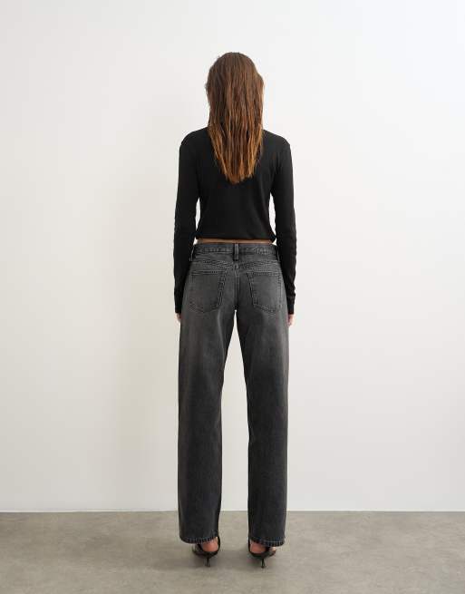 Topshop – Ember – Bleksvarta, avslappnade jeans med raka ben och låg midja, 5 av 5