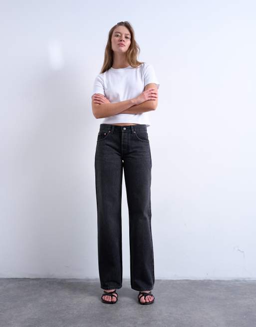 Topshop – Ember – Bleksvarta, avslappnade jeans med raka ben och låg midja, 2 av 7