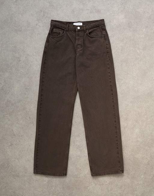 Topshop - Ember - Chokoladebrune jeans med lav talje og lige ben, 6 af 7