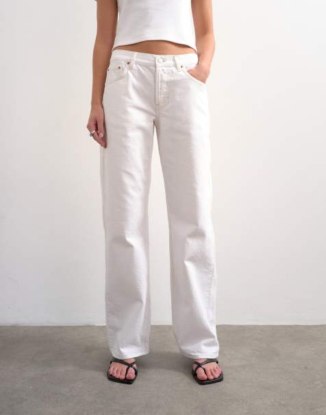 Topshop - Ember - Jean droit à taille basse - Blanc - view 1