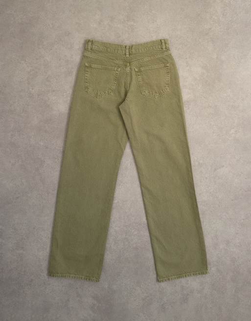 Topshop - Ember - Jean droit à taille basse - Kaki, 8 de 8