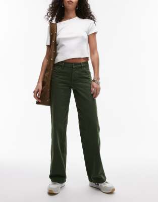Topshop Ember Jean In Dark Green