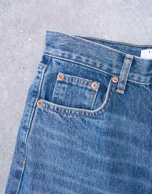 Topshop - Ember - Jeans dritti a vita bassa blu vintage, 5 di 7