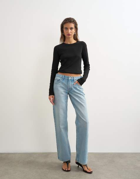 Topshop - Ember - Jeans dritti comodi a vita bassa candeggiati - view 1