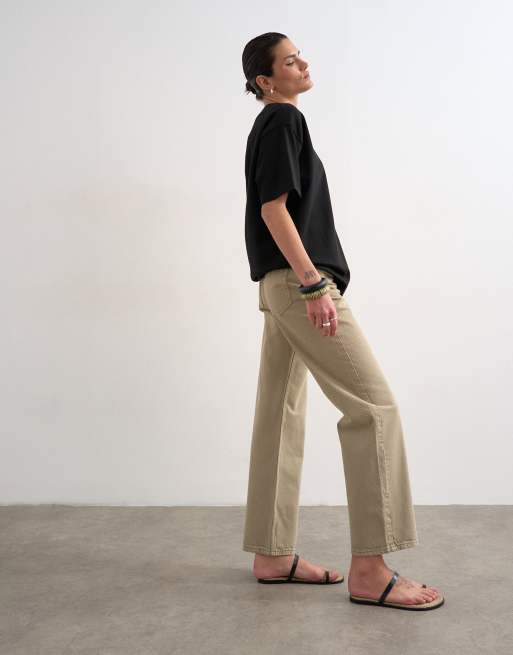 Topshop – Ember – Jeans in Beige mit geradem Schnitt und niedrigem Bund, 2 von 7